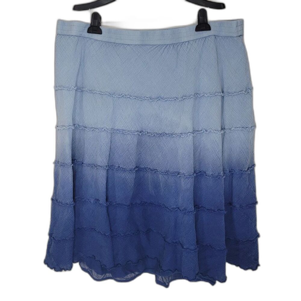 Country Living Lagenlook Ombre Blue Skirt